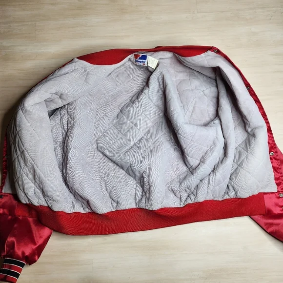 Vintage Swingster Chicago Bulls Satin Bomber Jacket‎ Big Logo Size XL - Picture 3 of 12